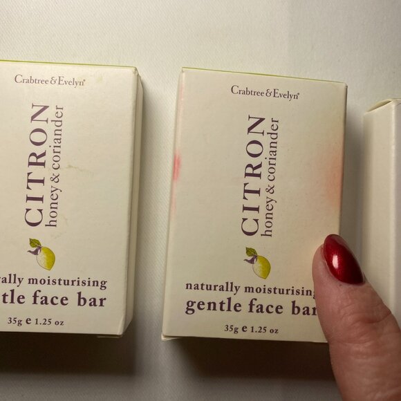 Lot of 3 Crabtree & Evelyn Citron Honey & Coriander Face Bar Soap Travel 1.25oz - Picture 4 of 5
